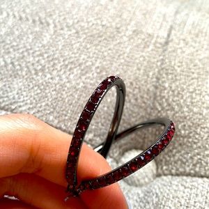 Burgundy hoop earrings